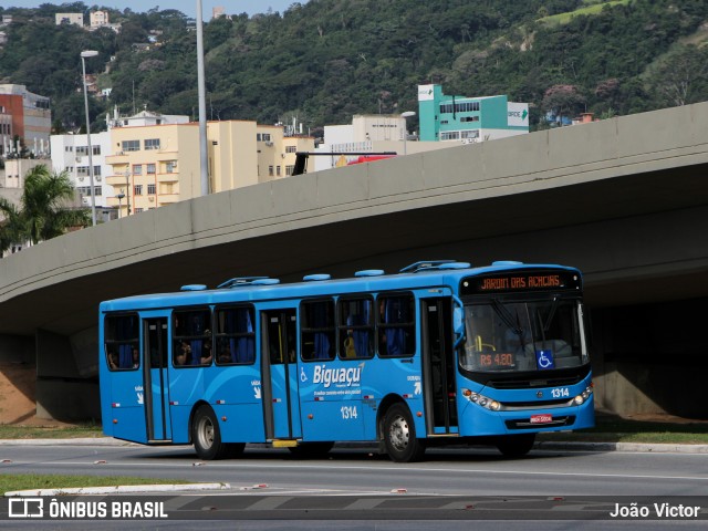 Biguaçu Transportes Coletivos Administração e Participação 1314 na cidade de Florianópolis, Santa Catarina, Brasil, por João Victor. ID da foto: 8647525.