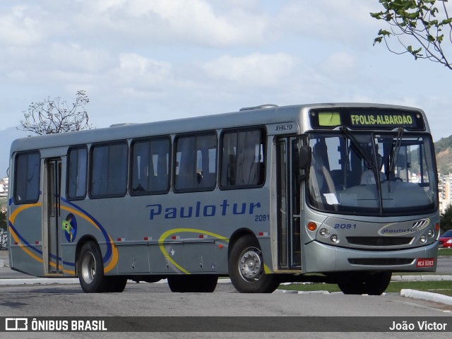 Paulotur Transporte e Turismo 2091 na cidade de Florianópolis, Santa Catarina, Brasil, por João Victor. ID da foto: 8647553.