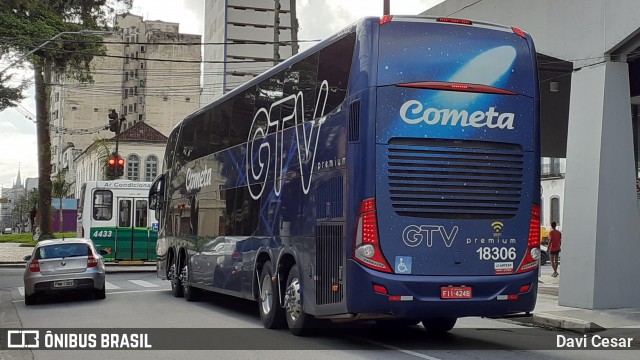 Viação Cometa 18306 na cidade de Santos, São Paulo, Brasil, por Davi Cesar. ID da foto: 8650647.