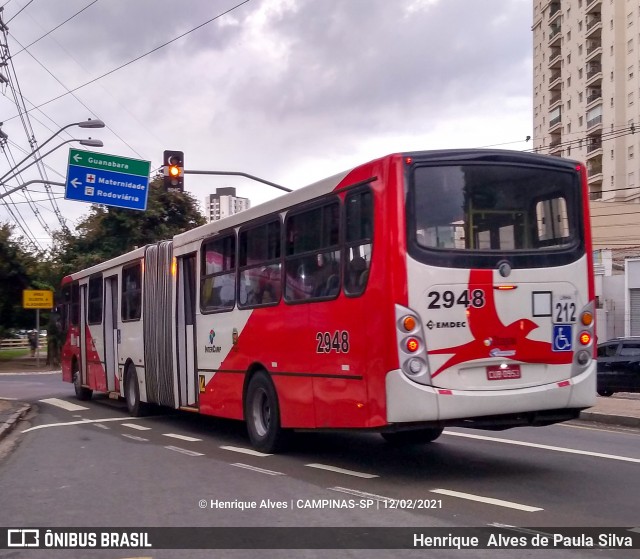 Itajaí Transportes Coletivos 2948 na cidade de Campinas, São Paulo, Brasil, por Henrique Alves de Paula Silva. ID da foto: 8650614.