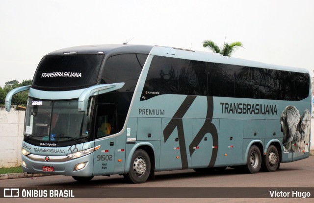 Transbrasiliana Transportes e Turismo 91502 na cidade de Imperatriz, Maranhão, Brasil, por Victor Hugo. ID da foto: 8651309.