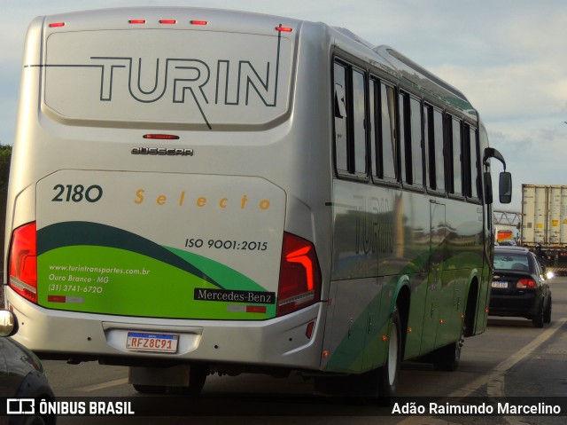 Turin Transportes 2180 na cidade de Belo Horizonte, Minas Gerais, Brasil, por Adão Raimundo Marcelino. Número da foto: #8656581.