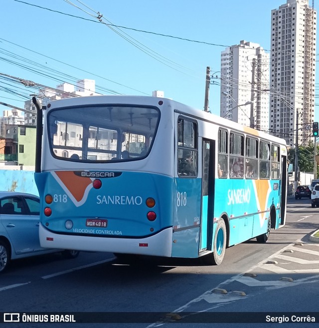 Viação Sanremo 818 na cidade de Vila Velha, Espírito Santo, Brasil, por Sergio Corrêa. Número da foto: #8656743.