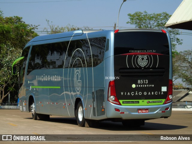 Viação Garcia 8513 na cidade de Maringá, Paraná, Brasil, por Robson Alves. ID da foto: 8659524.