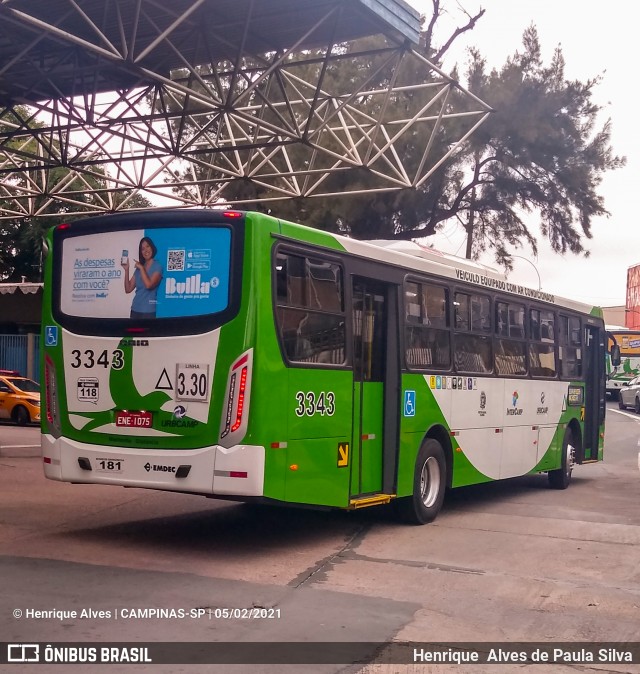 VB Transportes e Turismo 3343 na cidade de Campinas, São Paulo, Brasil, por Henrique Alves de Paula Silva. Número da foto: #8662751.