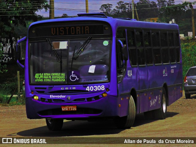 Viação Euclásio 40308 na cidade de Belo Horizonte, Minas Gerais, Brasil, por Allan de Paula  da Cruz Moreira. ID da foto: 8662542.