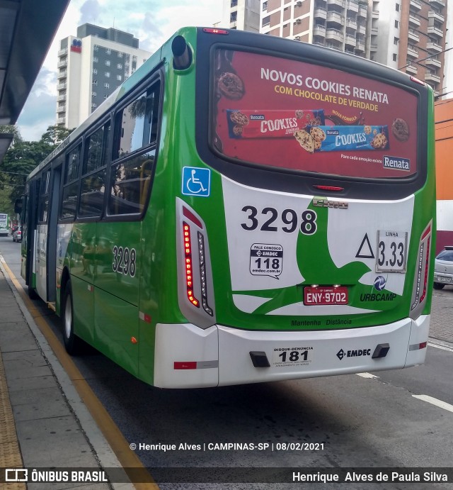 VB Transportes e Turismo 3298 na cidade de Campinas, São Paulo, Brasil, por Henrique Alves de Paula Silva. Número da foto: #8662752.
