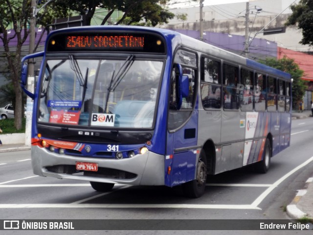 Trans Bus Transportes Coletivos 341 na cidade de Diadema, São Paulo, Brasil, por Endrew Felipe. ID da foto: 8662971.