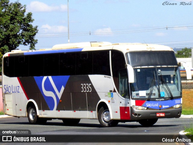 Viação São Luiz 3335 na cidade de Brasília, Distrito Federal, Brasil, por César Ônibus. ID da foto: 8664990.