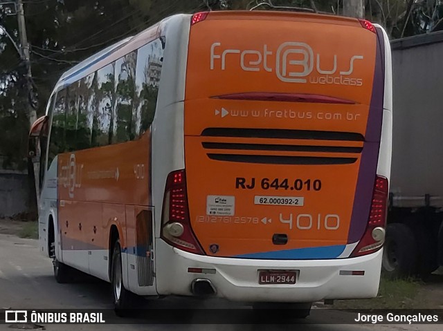 FretBus Fretamento e Turismo 4010 na cidade de Rio de Janeiro, Rio de Janeiro, Brasil, por Jorge Gonçalves. Número da foto: #8667730.