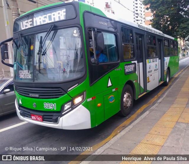 VB Transportes e Turismo 3291 na cidade de Campinas, São Paulo, Brasil, por Henrique Alves de Paula Silva. ID da foto: 8665566.