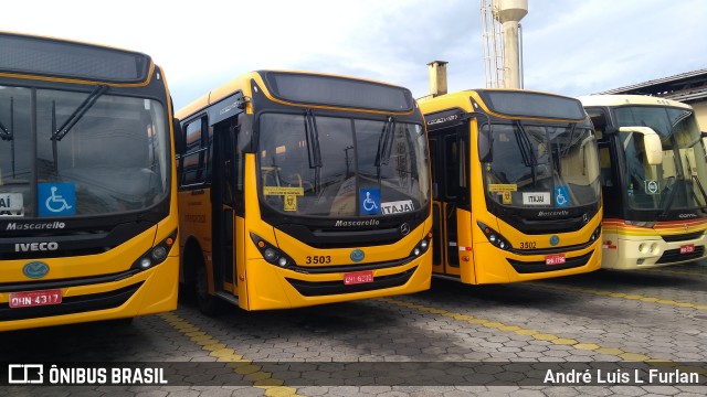 Viação Praiana 3503 na cidade de Itajaí, Santa Catarina, Brasil, por André Luis L Furlan. ID da foto: 8615979.