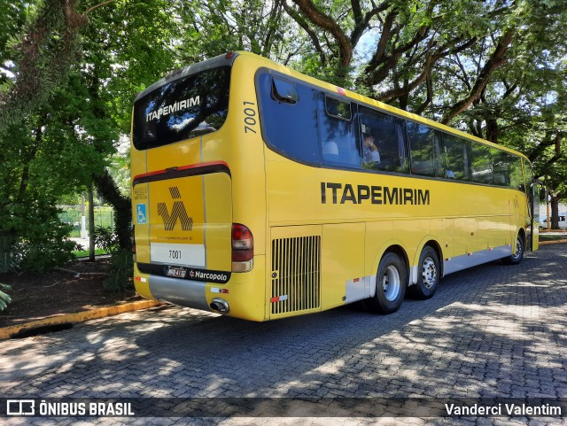 Viação Itapemirim 7001 na cidade de São Paulo, São Paulo, Brasil, por Vanderci Valentim. ID da foto: 8668440.