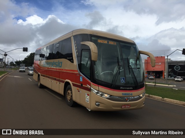 Auto Viação Goianésia 168003-8 na cidade de Anápolis, Goiás, Brasil, por Sullyvan Martins Ribeiro. ID da foto: 8669719.