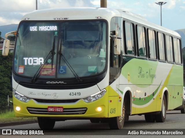 Rio Negro Fretamento e Turismo 43419 na cidade de Belo Horizonte, Minas Gerais, Brasil, por Adão Raimundo Marcelino. ID da foto: 8670079.