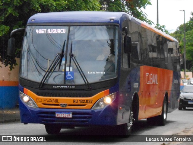 Evanil Transportes e Turismo RJ 132.037 na cidade de Nova Iguaçu, Rio de Janeiro, Brasil, por Lucas Alves Ferreira. ID da foto: 8672243.