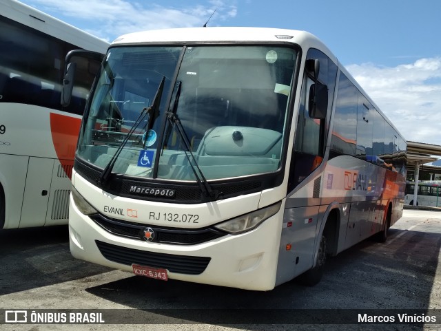 Evanil Transportes e Turismo RJ 132.072 na cidade de Rio de Janeiro, Rio de Janeiro, Brasil, por Marcos Vinícios. ID da foto: 8673241.