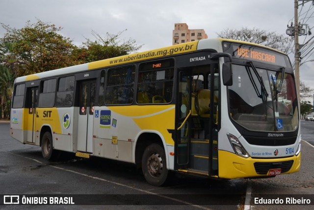 Viação Sorriso de Minas 5104 na cidade de Uberlândia, Minas Gerais, Brasil, por Eduardo Ribeiro. Número da foto: #8670466.