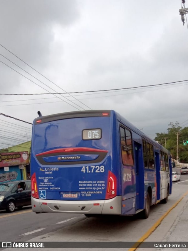 Radial Transporte Coletivo 41.728 na cidade de Itaquaquecetuba, São Paulo, Brasil, por Cauan Ferreira. ID da foto: 8670624.