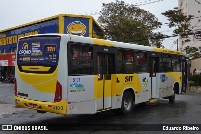 Viação Sorriso de Minas 5103 na cidade de Uberlândia, Minas Gerais, Brasil, por Eduardo Ribeiro. ID da foto: 8670462.