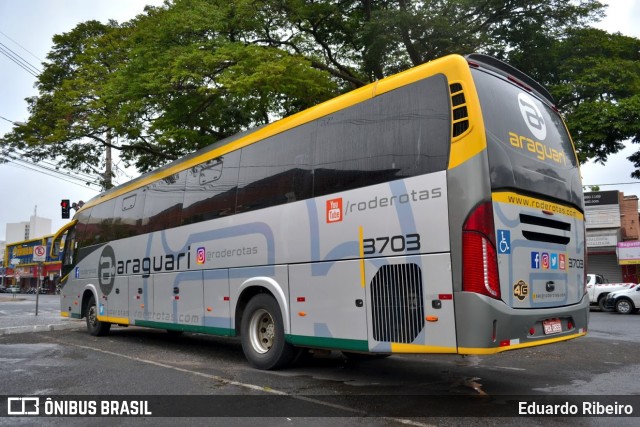 Expresso Araguari 3703 na cidade de Uberlândia, Minas Gerais, Brasil, por Eduardo Ribeiro. ID da foto: 8670411.