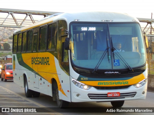 Viação Bassamar 105 na cidade de Belo Horizonte, Minas Gerais, Brasil, por Adão Raimundo Marcelino. ID da foto: 8676461.