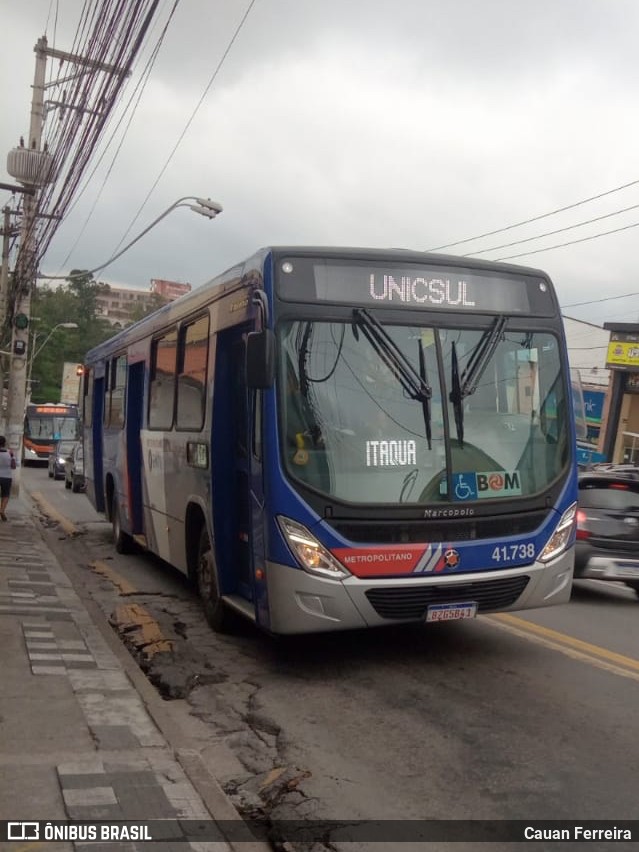 Radial Transporte Coletivo 41.738 na cidade de Itaquaquecetuba, São Paulo, Brasil, por Cauan Ferreira. ID da foto: 8674583.