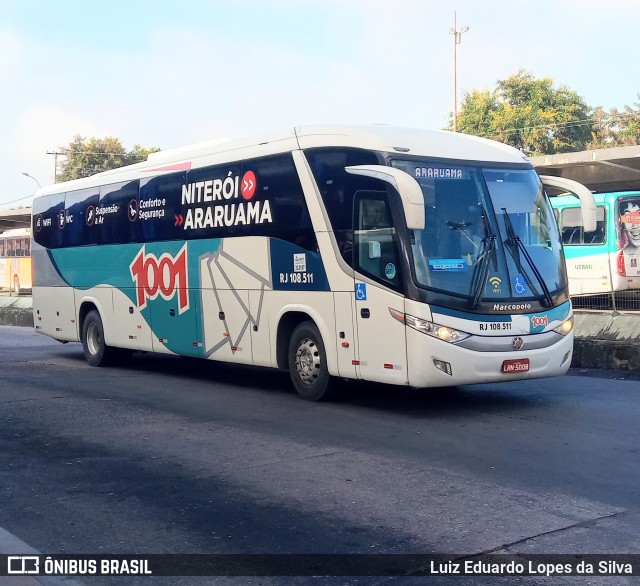 Auto Viação 1001 RJ 108.511 na cidade de Niterói, Rio de Janeiro, Brasil, por Luiz Eduardo Lopes da Silva. ID da foto: 8679398.