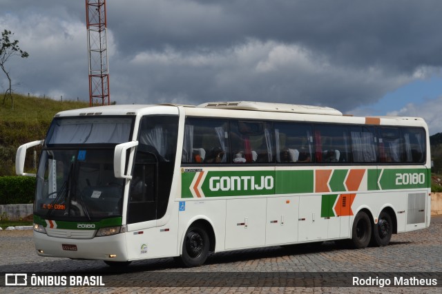 Empresa Gontijo de Transportes 20180 na cidade de João Monlevade, Minas Gerais, Brasil, por Rodrigo Matheus. Número da foto: #8678849.