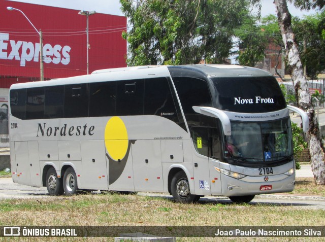 Viação Nordeste 2104 na cidade de Natal, Rio Grande do Norte, Brasil, por Joao Paulo Nascimento Silva. ID da foto: 8678132.