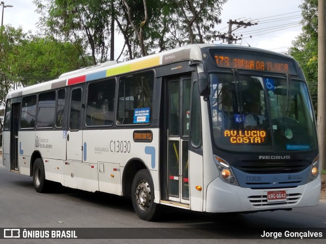 Transportes Barra C13030 na cidade de Rio de Janeiro, Rio de Janeiro, Brasil, por Jorge Gonçalves. ID da foto: 8677911.