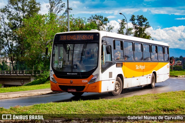 Viação São Miguel 1504 na cidade de Resende, Rio de Janeiro, Brasil, por Gabriel Nunes de Carvalho. ID da foto: 8676902.