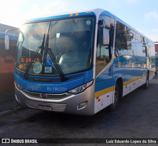 Viação Nossa Senhora do Amparo RJ 186.031 na cidade de Niterói, Rio de Janeiro, Brasil, por Luiz Eduardo Lopes da Silva. ID da foto: 8679391.