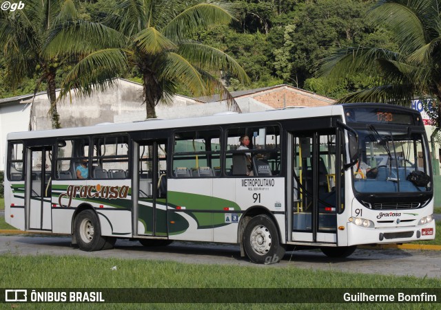 Viação Graciosa 91 na cidade de Guaratuba, Paraná, Brasil, por Guilherme Bomfim. ID da foto: 8678471.