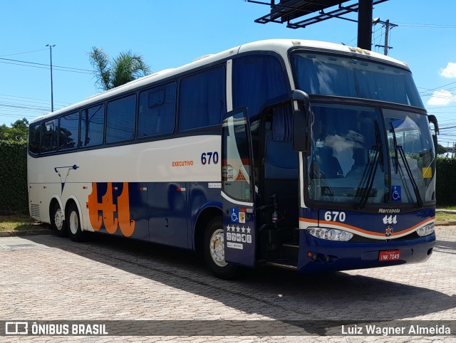 TTL Transporte Turismo 670 na cidade de Porto Alegre, Rio Grande do Sul, Brasil, por Luiz Wagner Almeida. Número da foto: #8676838.