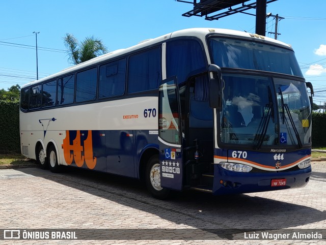 TTL Transporte Turismo 670 na cidade de Porto Alegre, Rio Grande do Sul, Brasil, por Luiz Wagner Almeida. ID da foto: 8676838.