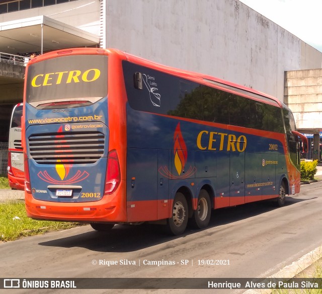 Viação Cetro 20012 na cidade de Campinas, São Paulo, Brasil, por Henrique Alves de Paula Silva. ID da foto: 8678751.