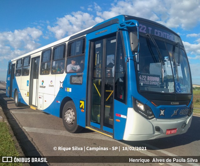 Onicamp Transporte Coletivo 4923 na cidade de Campinas, São Paulo, Brasil, por Henrique Alves de Paula Silva. Número da foto: #8682502.