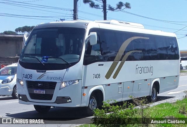 Francovig Transportes Coletivos 7408 na cidade de Curitiba, Paraná, Brasil, por Amauri Caetano. Número da foto: #8682841.