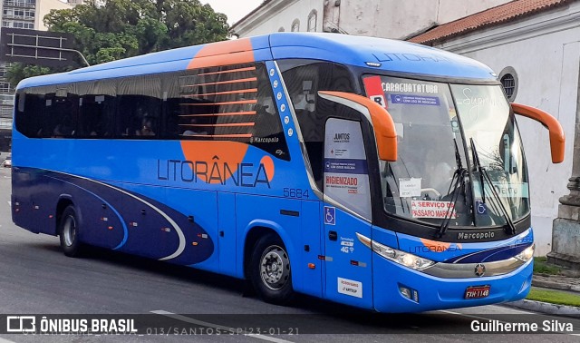 Litorânea Transportes Coletivos 5684 na cidade de Santos, São Paulo, Brasil, por Guilherme Silva. ID da foto: 8682792.