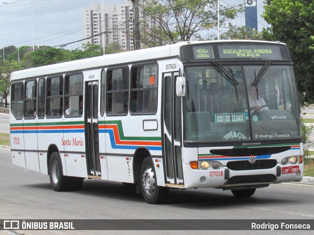 Auto Ônibus Santa Maria Transporte e Turismo 07018 na cidade de Natal, Rio Grande do Norte, Brasil, por Rodrigo Fonseca. Número da foto: #8683322.