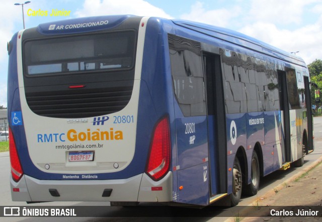 HP Transportes Coletivos 20801 na cidade de Aparecida de Goiânia, Goiás, Brasil, por Carlos Júnior. ID da foto: 8686980.