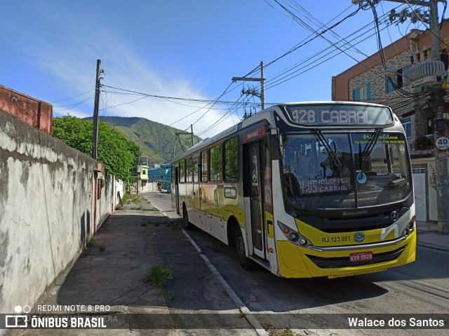 Viação Nilopolitana RJ 123.081 na cidade de Nova Iguaçu, Rio de Janeiro, Brasil, por Walace dos Santos. ID da foto: 8685271.