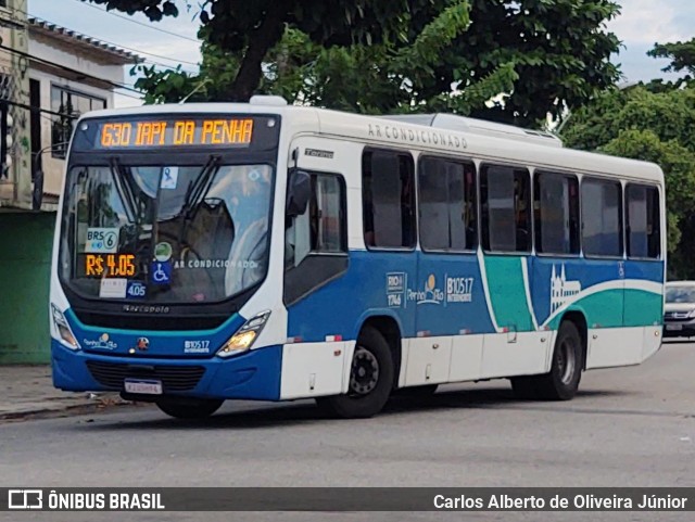 Viação Penha Rio B10517 na cidade de Rio de Janeiro, Rio de Janeiro, Brasil, por Carlos Alberto de Oliveira Júnior. ID da foto: 8688730.