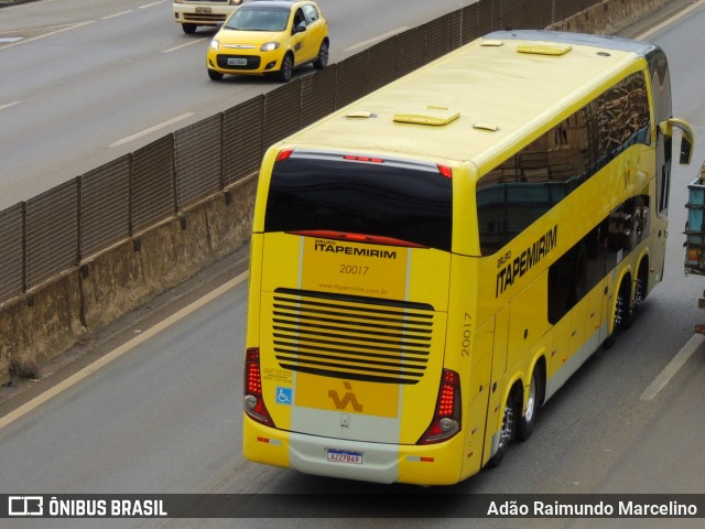 Viação Itapemirim 20017 na cidade de Belo Horizonte, Minas Gerais, Brasil, por Adão Raimundo Marcelino. ID da foto: 8689590.