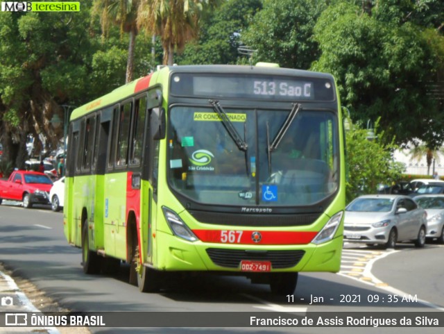 Transportes São Cristóvão 02567 na cidade de Teresina, Piauí, Brasil, por Francisco de Assis Rodrigues da Silva. Número da foto: #8621488.