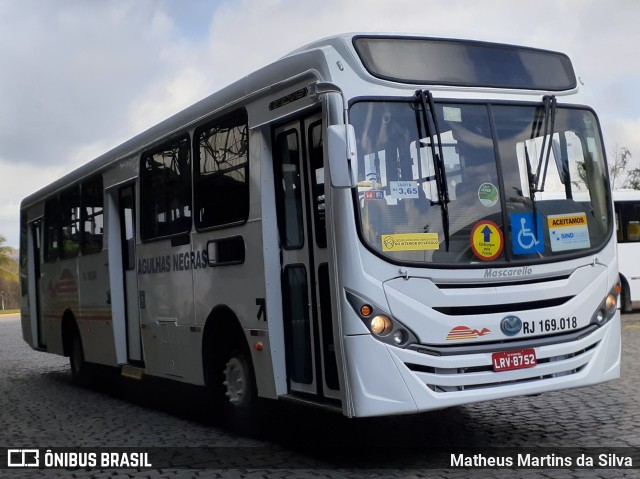 Viação Agulhas Negras RJ 169.018 na cidade de Volta Redonda, Rio de Janeiro, Brasil, por Matheus Martins da Silva. ID da foto: 8621870.