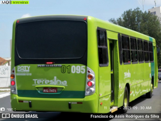 EMVIPI - Empresa Viação Piauí 01095 na cidade de Teresina, Piauí, Brasil, por Francisco de Assis Rodrigues da Silva. Número da foto: #8621502.