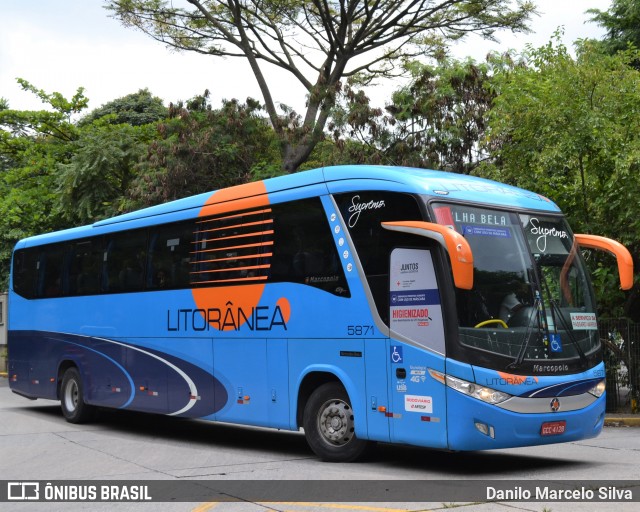 Litorânea Transportes Coletivos 5871 na cidade de São Paulo, São Paulo, Brasil, por Danilo Marcelo Silva. ID da foto: 8624628.