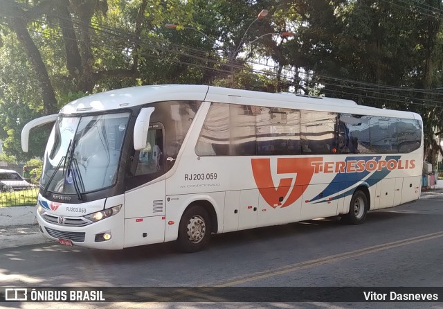Viação Teresópolis RJ 203.059 na cidade de Guapimirim, Rio de Janeiro, Brasil, por Vitor Dasneves. Número da foto: #8623799.
